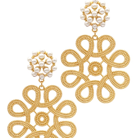 Rope Texture Statement Drop Earrings - Picture 2 of 2